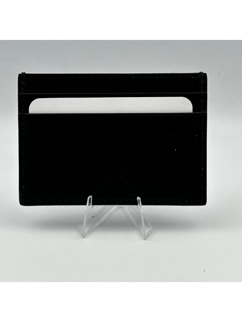 Authentic GUCCI Plutone Calfskin Logo Card Holder Black Brand New